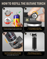 RAVS Butane Torch Lighter, DUAL Flame Mode Kitchen Torch, Refillable Cooking Torch Gun, Creme Brulee Torch Lighter, Blow Torch for Cooking, Welding, Mini Torch Soldering Torch, Butane is Not Included ravs