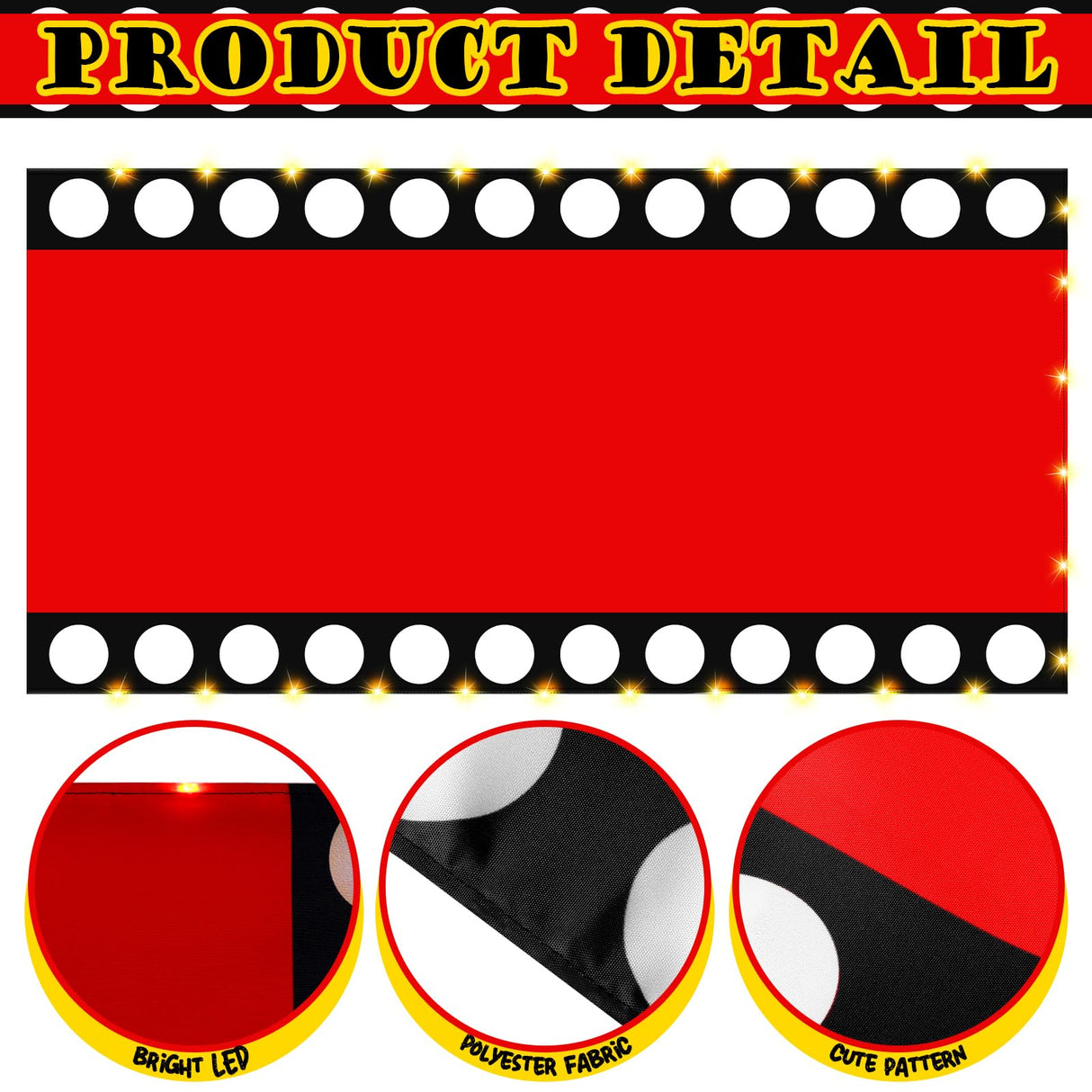 Tinideya 2 x 30 ft Red Carpet Runner for Party Red Aisle Runner with LED Lights Christmas Not Slip Carpet Outdoor Rug Movie Theme Party Accessory for Movie Night Ceremony Film Carnival Tinideya