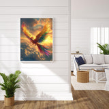 Phoenix Diamond Art Kits for Adults, 5D Diamond Painting Kits for Beginners, Animals Diamond Dot, Small Dimond Art Paintings Kit, Full Drill Gem Painting, Crafts for Adults, Home Wall Decor 12x16inch Rekxtmo