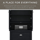 Bush Fairview 41.69-Inch H Storage Cabinet with 3 Shelves, Antique Black/Hansen Cherry (WC53980-03) Bush Business Furniture