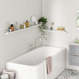 FLYJOE 72'' Solid Pine Wood Floating Picture Ledge Shelf Set of 2 in White for Kids' Room and Home Decor FLYJOE