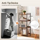 HOOBRO Bookshelf, 4-Tier Industrial Bookcase, Book Shelf Storage Organizer, Small Bookshelf with Metal Frame for Living Room, Bedroom, Home Office, Kitchen, Rustic Brown and Black BF40SJ01 HOOBRO