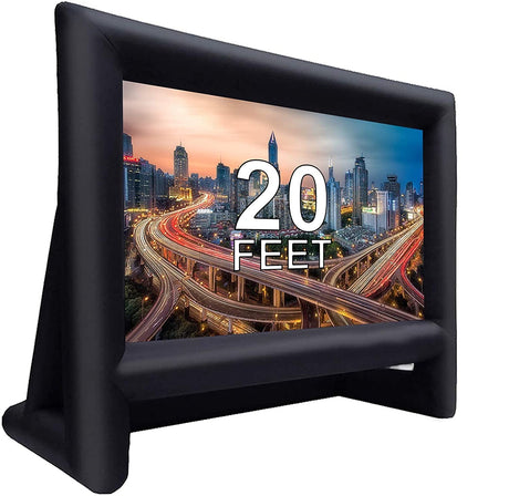 XHYCPY 20 Feet Inflatable Projector Screen Outdoor Inflatable Movie Screen with Air Blower Storage Bag, Easy Set Up Blow Up Screen for Backyard Movie Night, Theme Parties, Celebrations XHYCPY