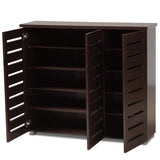 Baxton Studio Adalwin 3-Door Shoe Storage Cabinet, Dark Brown (118-6517-HiT) Baxton Studio