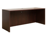 Boss Office Products Holland Series 71" Executive U-Shape Desk with Pedestal File Storage and Hutch, Mahogany Boss Office Products