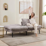 Siiejia Futon Sofa Bed, Convertible Sleeper Futon Couch Bed Adjustable Backrest Couch Splitback Modern Loveseat Small Sofa for Living Room, Apartment, Office, Bedroom, Grey Siiejia