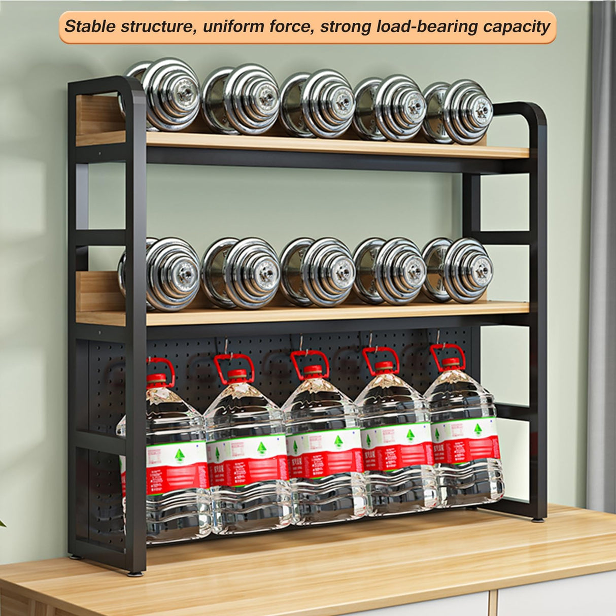 2 Tier Multifunctional Industrial Desktop Bookshelf for Home and Office Storage FPIGSHS