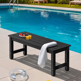 ONBRILL Outdoor Bench, 2-Person Poly Lumber Garden Bench, All-Weather Patio Bench Will not Rot and Fade for Garden, Porch, Backyard and Park, Easy Installation, Black ONBRILL