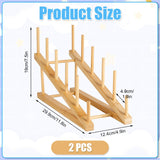 2pcs Wooden Puzzle Storage Rack, Slope Puzzle Display Stand Hold Up to 10 Sets Non-Skidding Puzzle Organizer Holder for Books Collection Lovers PEUTIER