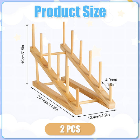 2pcs Wooden Puzzle Storage Rack, Slope Puzzle Display Stand Hold Up to 10 Sets Non-Skidding Puzzle Organizer Holder for Books Collection Lovers PEUTIER