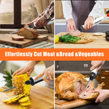 ENERTWIST Cordless Rechargeable Electric Knife 1S Quick Start One-Hand Operation with 4 Stainless Steel Blades and Safety Lock Button, Carving Bread, Meats, Turkey, Crafting Foam ENERTWIST