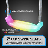 TSC North Star Wooden Swing Set with LED Swings and 6ft Slide Sportspower