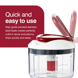 Zyliss Easy Pull Food Processor & Manual Food Chopper - Gifts for Cooks - Culinary Chef Gifts - Vegetable Slicer & Dicer - Hand-Operated Salad Veggie Chopper - Kitchen Essentials Zyliss