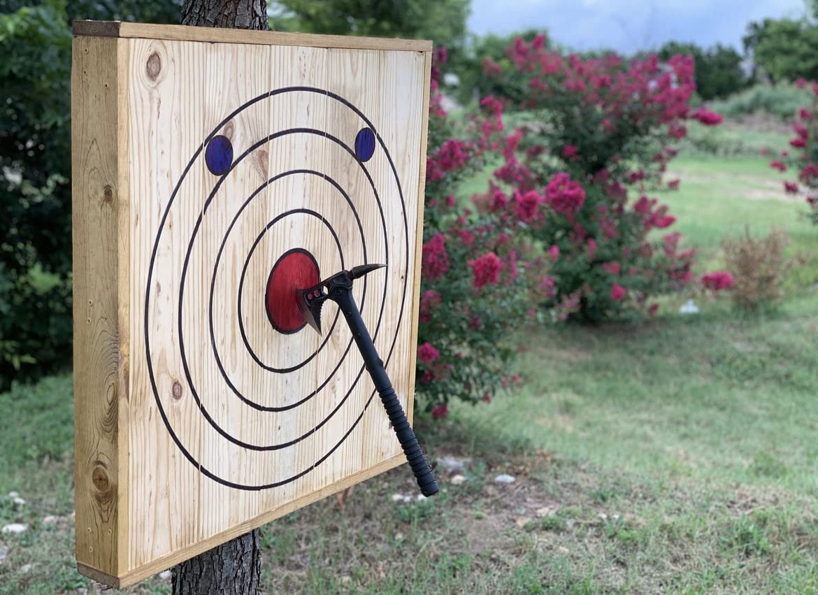 Medium 4-Ring Hanging Axe and Knife Throwing Targets WoodArtSupply