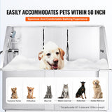 Happybuy 50" Pet Dog Bathing Station with Electric Height Adjustment, Stainless Steel Dog Grooming Tub with Soap Box, Faucet, Accessories, Bathtub for Multiple Pets, Home Washing Sink (Right Side) Happybuy