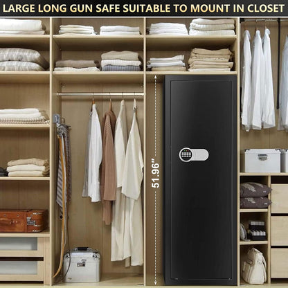 Tepafac Fireproof 7-8 Rifle Gun Safe Gun Cabinet with Removable Shelf, 51" Deeper Long Gun Safes for Home Rifle and Pistols with Silent Mode, Anti-Theft Large Gun Safes for Rifles and Shotguns