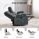 EBELLO Loveseat Recliner Sofa for Living Room, Extra Wide Modern Overstuffed 2 Seat Reclining Manual Sofa Chair, with Hidden Armrest Cup Holders, Breathable Fabric, Grey EBELLO