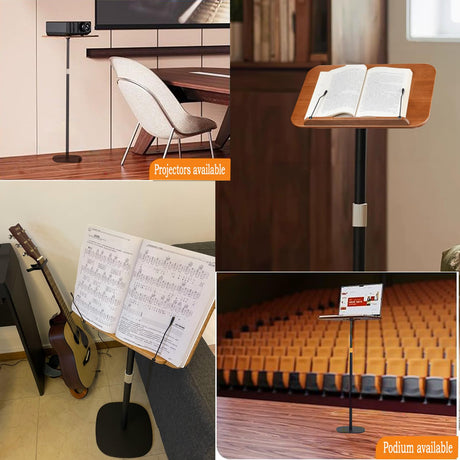Adjustable to 67in Standing Book Stand, Book Holders for Reading Hands Free with Pedestal,Wood Music Sheet ，Podium& Bible& Cookbooks Display Stands Blinrfilal