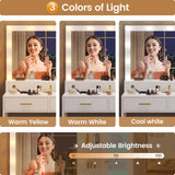 HAUOMS White Makeup Vanity with Lights Vanity Desk with Mirror, Large Vanity Table Set with Drawer Dresser, Charging Station & RGB Cabinets, Makeup Table with 5 Drawers and Storage Shelves, White HAUOMS