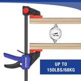 WORKPRO 12" Bar Clamps for Woodworking 2-Pack, Quick-Release Wood Clamps/Spreader Light Duty, One Hand F Clmaps 150 LBS Load Limit, Ideal for Woodworking and DIY Projects WORKPRO