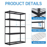 KOKEBREN Heavy Duty Storage Shelves 48x18x72 in, 2500Lbs Adjustable Metal Shelving for Garage Organization, Durable Garage Shelving Easy Assemble KOKEBREN
