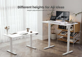 YDN Electric Standing Desk, Adjustable Height Stand up Desk, 63x24 Inches Sit Stand Home Office Desk with Splice Board,White Top YDN