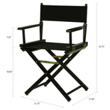 Casual Home Director's Chair ,Black Frame/Black Canvas,18" - Classic Height Casual Home