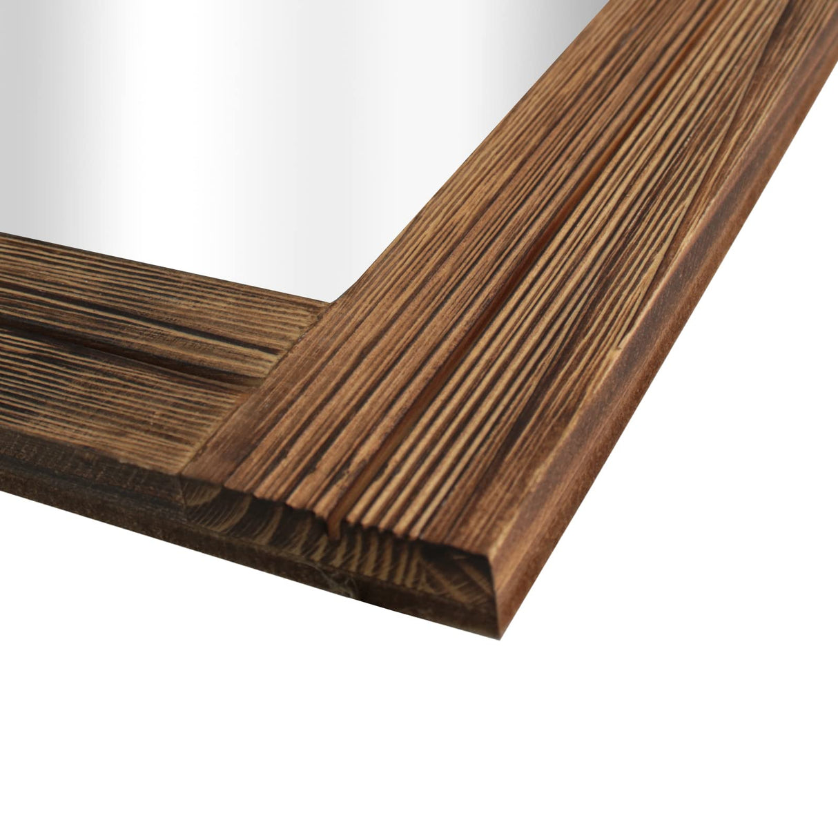 Emaison 16 X 12 Inch Rustic Wood Framed Wall Mirror with Hanging Rope for Farmhouse Decor, for Entryway, Bedroom, Bathroom, Dresser, Brown EMAISON