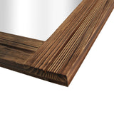 Emaison 16 X 12 Inch Rustic Wood Framed Wall Mirror with Hanging Rope for Farmhouse Decor, for Entryway, Bedroom, Bathroom, Dresser, Brown EMAISON