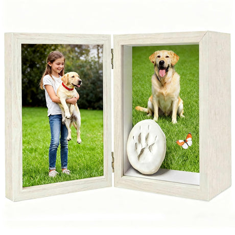 5x7 Pets Memorial Shadow Box Frame Dogs Memorial Picture Frame for Pets Paw Print Display Keepsake, Pet Memorial Keepsake Frames for Cats Dogs Pawprints, Memorial Sympathy Gifts for Loss of Dog Cat Aosemili