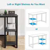 SINPAID Computer Desk 40 inches with 2-Tier Shelves Sturdy Home Office Desk with Large Storage Space Modern Gaming Desk Study Writing Laptop Table, Black Marbling (Black Marbling, 40) SINPAID