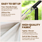 Chihee Cotton Hammock Large Soft Breathable Camping Hammock Holds Up to 660lbs Portable Tree Hammocks with Detachable Spreader Bar Pillow 2 Strong Webbings 2 Carabiners Patio Garden Indoor Outdoor Chihee