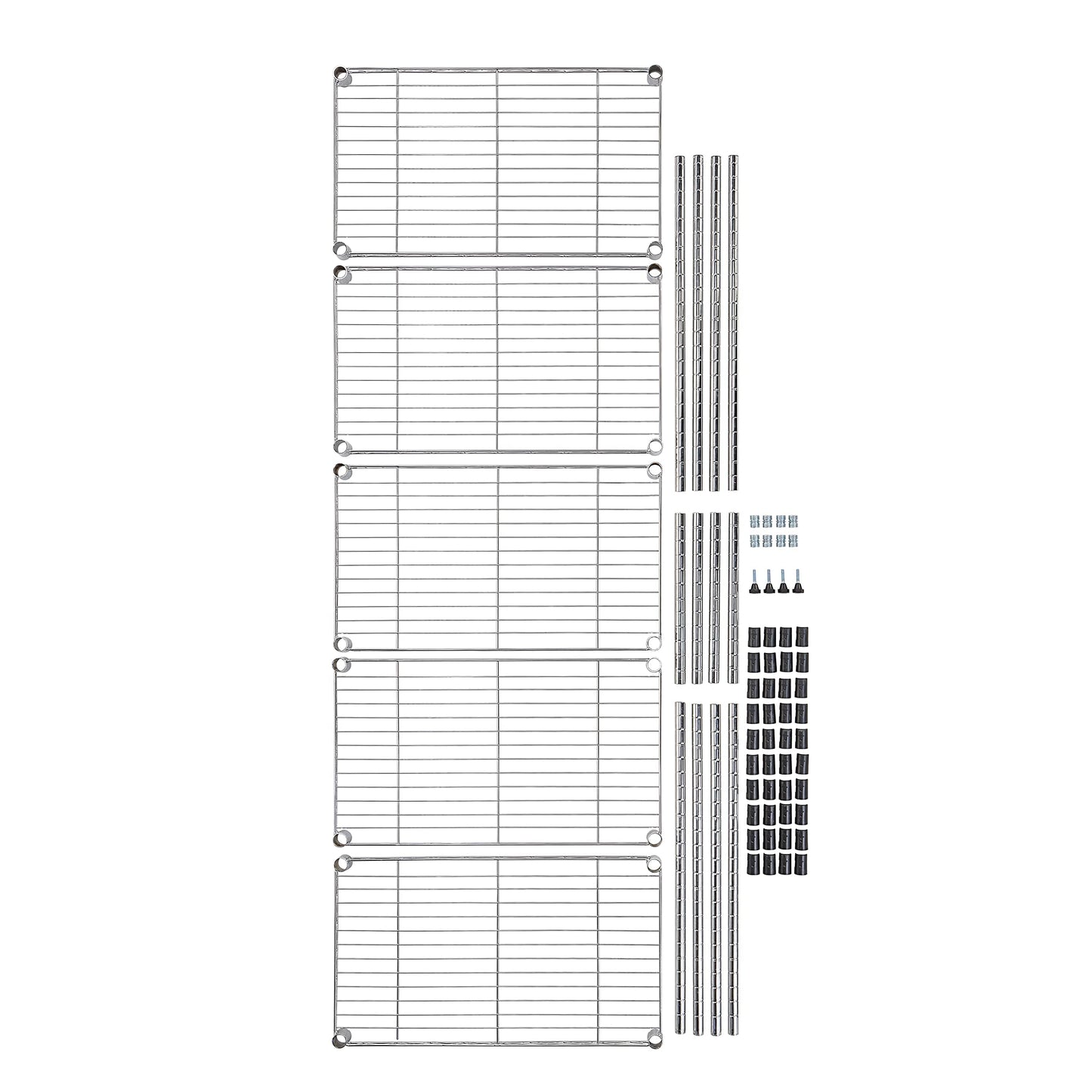 Amazon Basics 5-Shelf Adjustable, Storage Shelving Unit, (200 Pound Loading Capacity per Shelf), Steel Organizer Wire Rack, 23.2 x 13.4 x 60 inches (LxWxH), Chrome