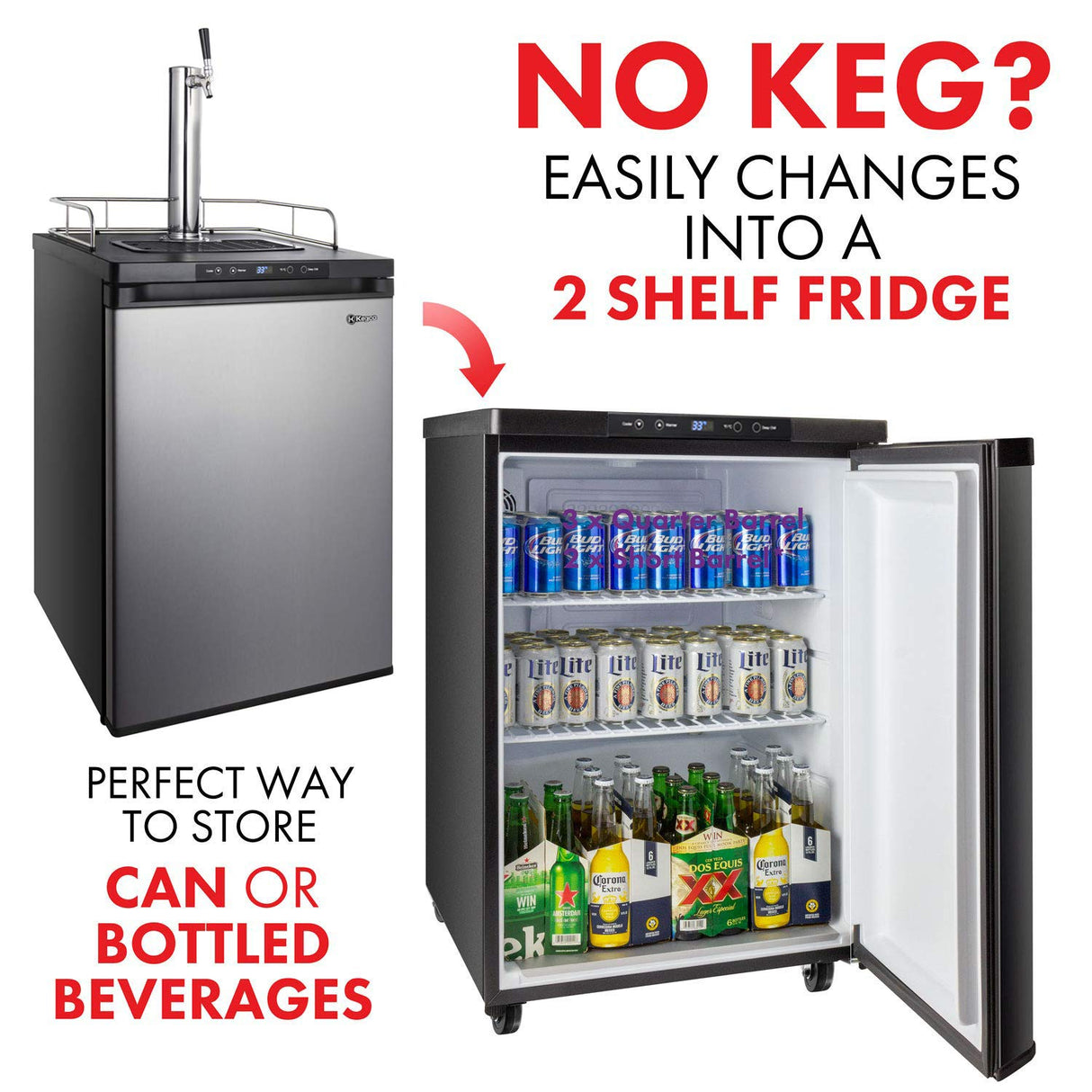 Kegco K309SS-1 Keg Dispenser, Stainless Steel Kegco