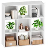 Sweetcrispy 9 Cube Storage Organizer - Open Cube Bookshelf with 5 Removable Back Panels, Display Storage Bookcase for Living Room, Bedroom, Entrance Hall, Home Office，36" L×11.6" W×36" H, White Sweetcrispy