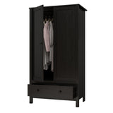 Panana 2 Door Wardrobe, Armoire with Drawer for Bedroom (Black) Panana