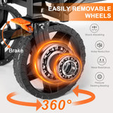 Uyittour Collapsible Wagon Cart Heavy Duty Foldable, Portable Folding Wagon with Ultra-Compact Design, Utility Grocery Wagon for Camping Sports Shopping, Black Uyittour