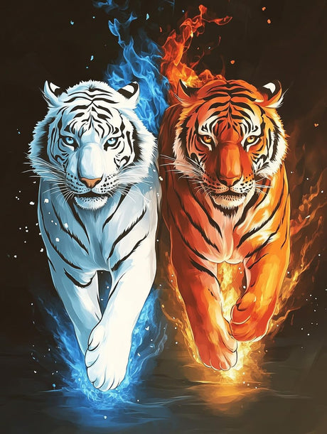 Milila 5D Diamond Painting Kits for Adults Full Drill Diamond Art Kits Diamond Dots Beginners Craft Kits for Home Wall Decor Gifts 11.8x15.7inch(Tiger) Milila