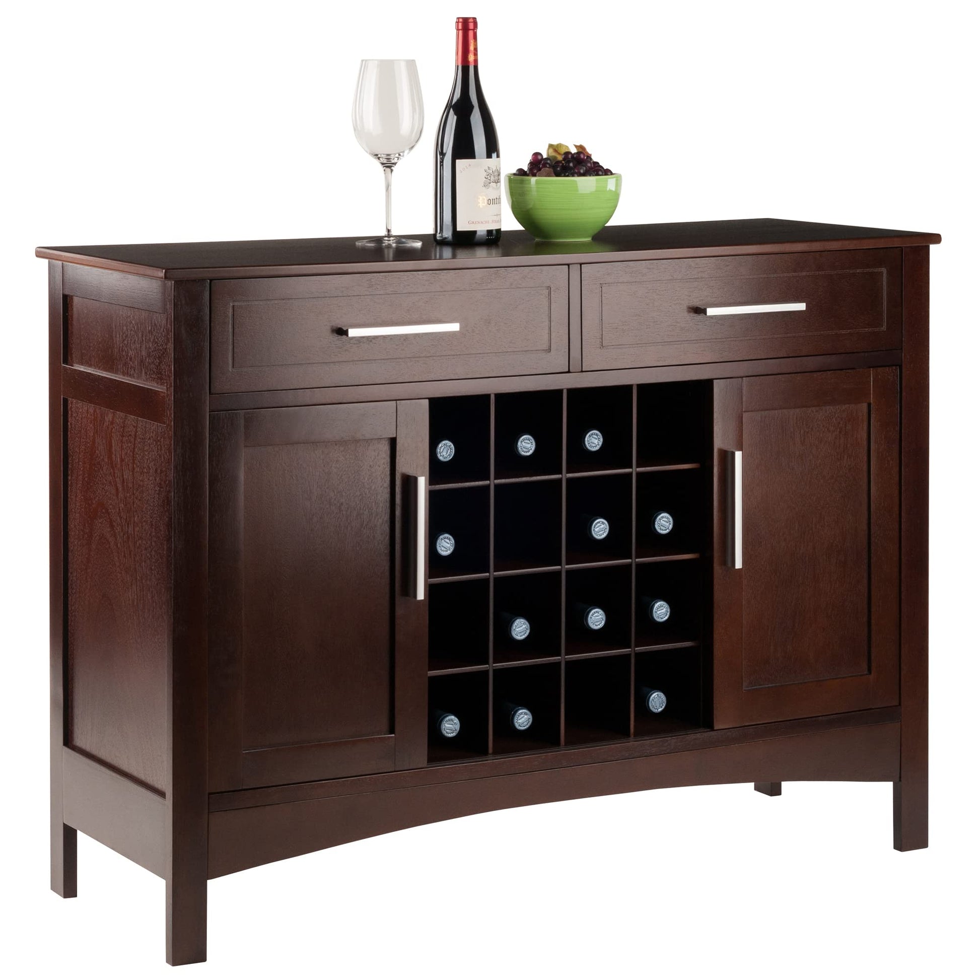 Winsome Gordon Cabinet Buffet, Walnut - WoodArtSupply