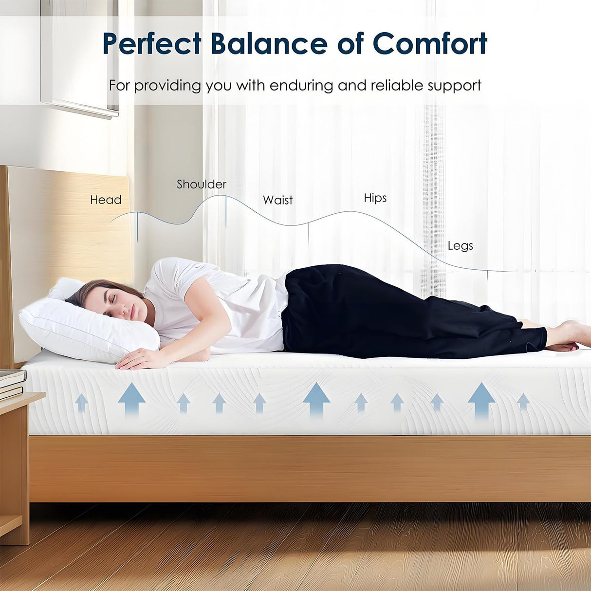 FTOPBTB 10 Inch Twin Size Mattress, Cooling Gel Memory Foam Medium Firm Mattress, Breathable Pressure Relief, CertiPUR-US Certified Foam, Mattress-in-a-Box, No Fiberglass (10 Inch, Twin) FTOPBTB