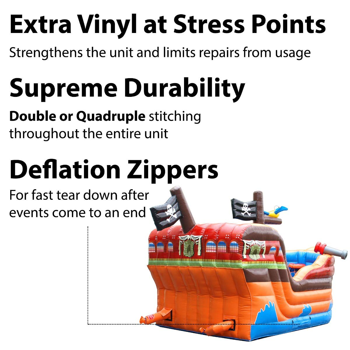 TentandTable Inflatable Bounce House with Slide for Kids 5-12 Large - Commercial Grade Bouncy House for Adults - Jump House, Includes Electric Air Blower - 19' L x 15' W x 14' H - Pirate Ship TentandTable