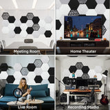 12 Pack Self-adhesive Acoustic Panels, Hexagon Sound Proof Panels, 14 X 12 X 0.4 In Sound Absorbing Panels, Flame Resistant, High-Density Sound Dampening Panels for Recording Studio Home, Offices Tutmyrea