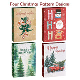 YANGTE 12 Pack Large Christmas Gifts Boxes with Lids for Presents, 17" Clothing Gift Boxes for Wrapping Bulk, 4 Designs of Christmas Boxes for Wrapping Clothes, Robe, Shirt and More YANGTE