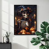 Hallloween Paint by Numbers for Adult, Skull Paint by Numbers Kit for Adults Beginners, DIY Acrylic Painting on Canvas for Home Wall Art Decor(16x20Inch Mandun