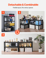 VEVOR Storage Shelves, 2400 lbs, 4 Tier Garage Storage Shelving, 20" D x 40" W x 57" H Adjustable Metal Shelves for Garage Shelves Utility Rack Shelf, Ideal for Kitchen, Warehouse, Basement, Black VEVOR