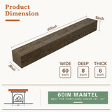 Weyderk Fireplace Mantel Shelf 60 Inches - Wood Mantel with Invisible Heavy Duty Wood Bracket - Wall Mounted Farmhouse Faux Fireplace Mantel for Over Fireplace - 60 Inch Floating Shelf, Greyish Brown Weyderk