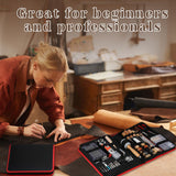 SOCNITC Leather Craft Tools, Leather Working Kit with Snaps and Rivets Kit Stamping Tools Stitching Groover Waxed Thread Punch Hole for Leathercraft Adults, Beginners SOCNITC