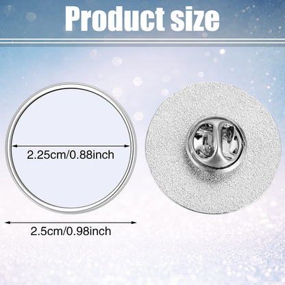 Hicarer 20 Pieces Sublimation Blank Pins Button Pin Badge DIY Button Badge Sublimation Silver Blank Base Pins for DIY Craft Making School Supplies