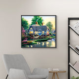 Landscape Diamond Art Kits for Adults: Country Diamond Painting Cottage DIY 5d Diamond Painting Kit Full Drill Landscape Adults' Paint-by-Number Kits Diamond Art Pictures 12 x 12 Inch Woteilus