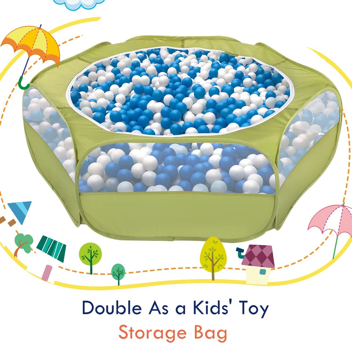Pawaboo Small Animals Playpen, Waterproof Small Pet Cage Tent with Zippered Cover, Portable Outdoor Yard Fence with 3 Metal Rod for Chick/Kitten/Puppy/Guinea Pig/Rabbits/Hamster/Chinchillas,Green Pawaboo